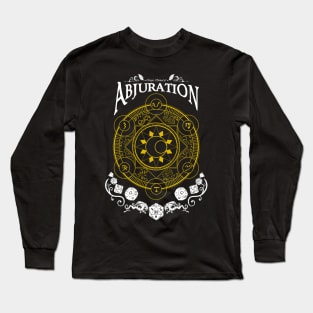 Abjuration - D&D Magic School Series: White Text Long Sleeve T-Shirt